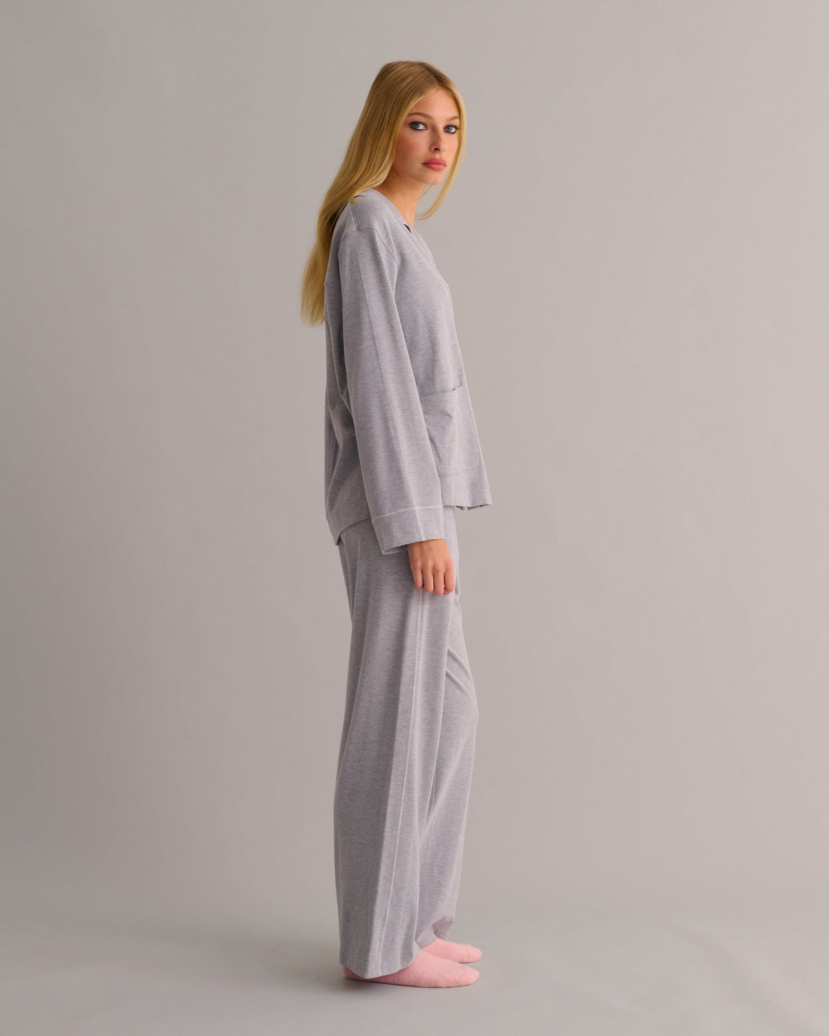 Moonlit Pyjama Set — Soft Grey