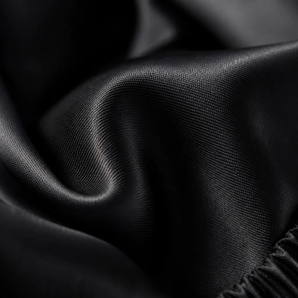 Close-up detail of 6A grade long-fiber mulberry silk texture