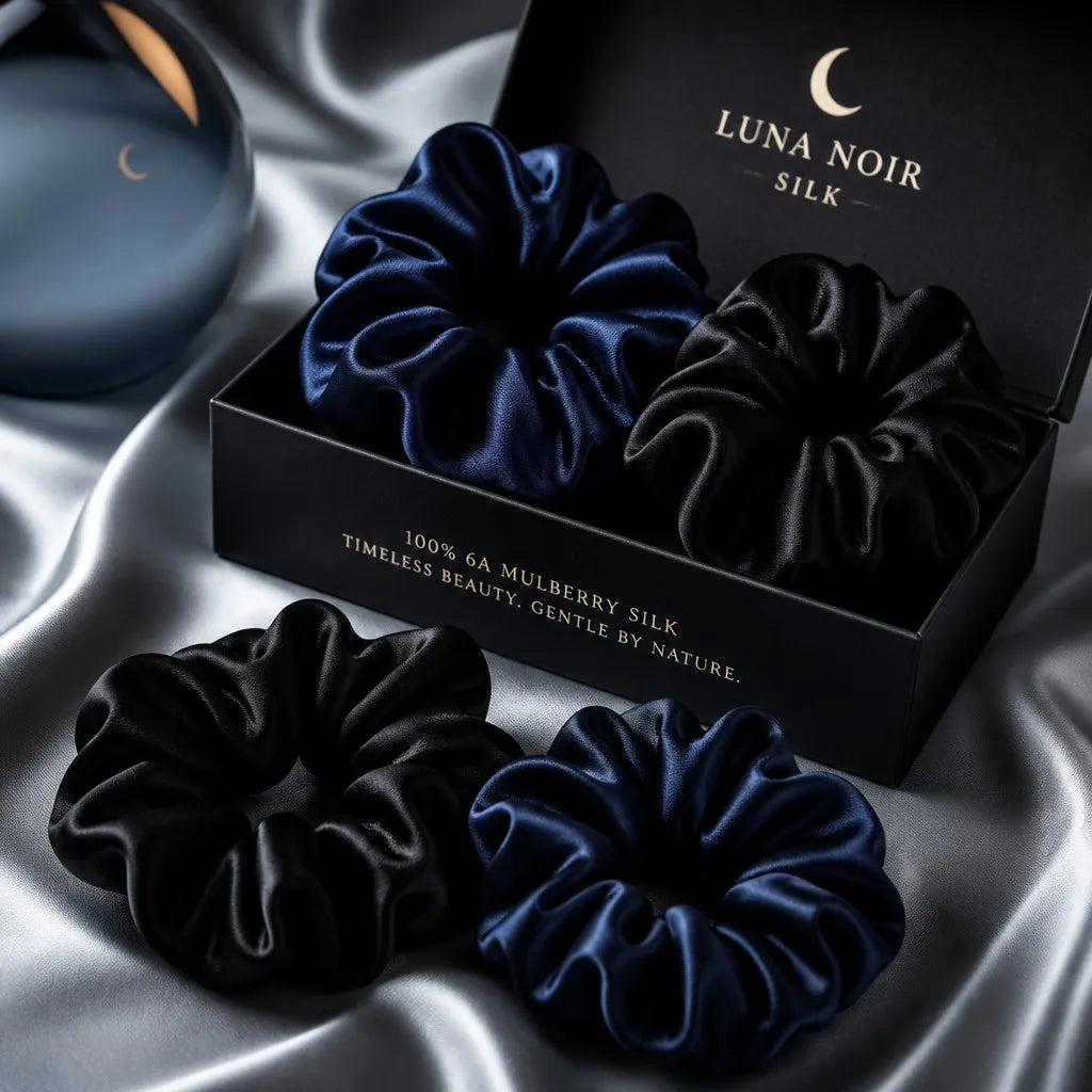 The Moonlit Silk Scrunchie | 6A Mulberry Silk