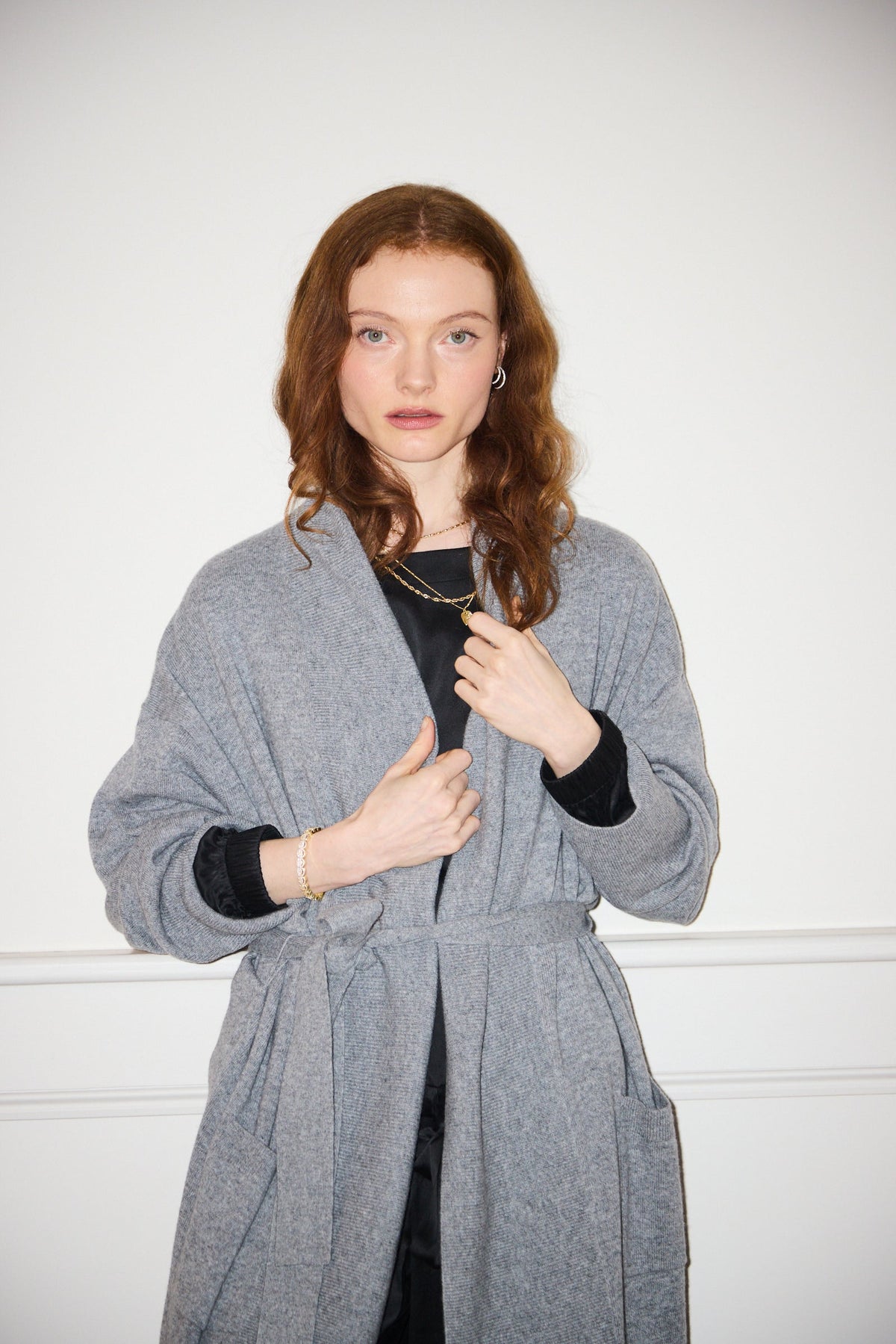 Moonlit Cashmere Robe — Silver Grey