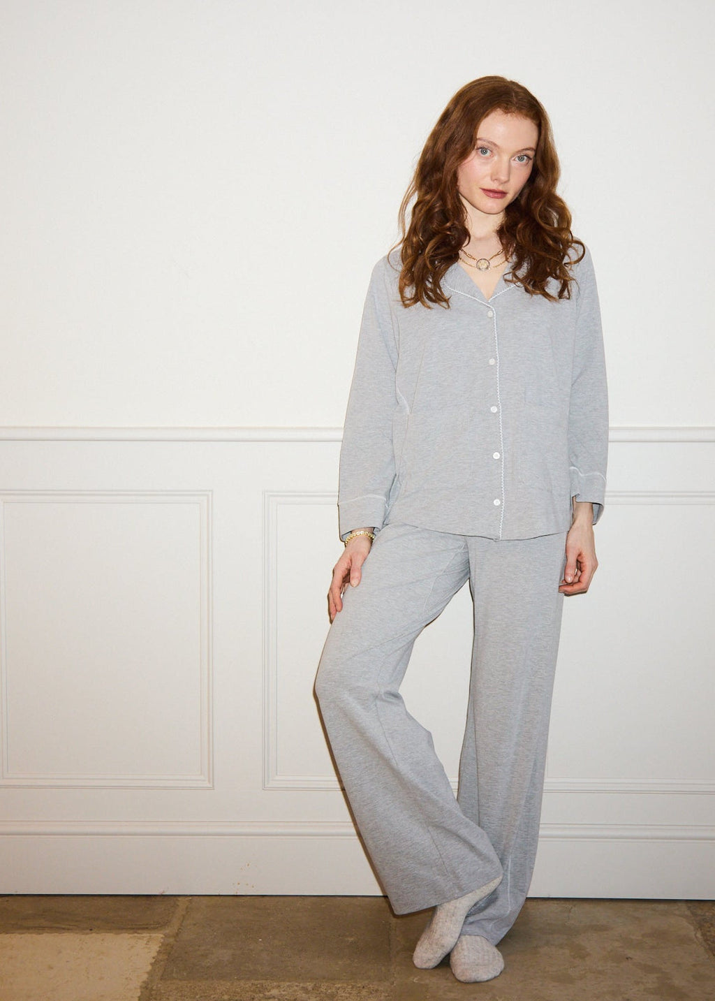 Moonlit Pyjama Set — Soft Grey