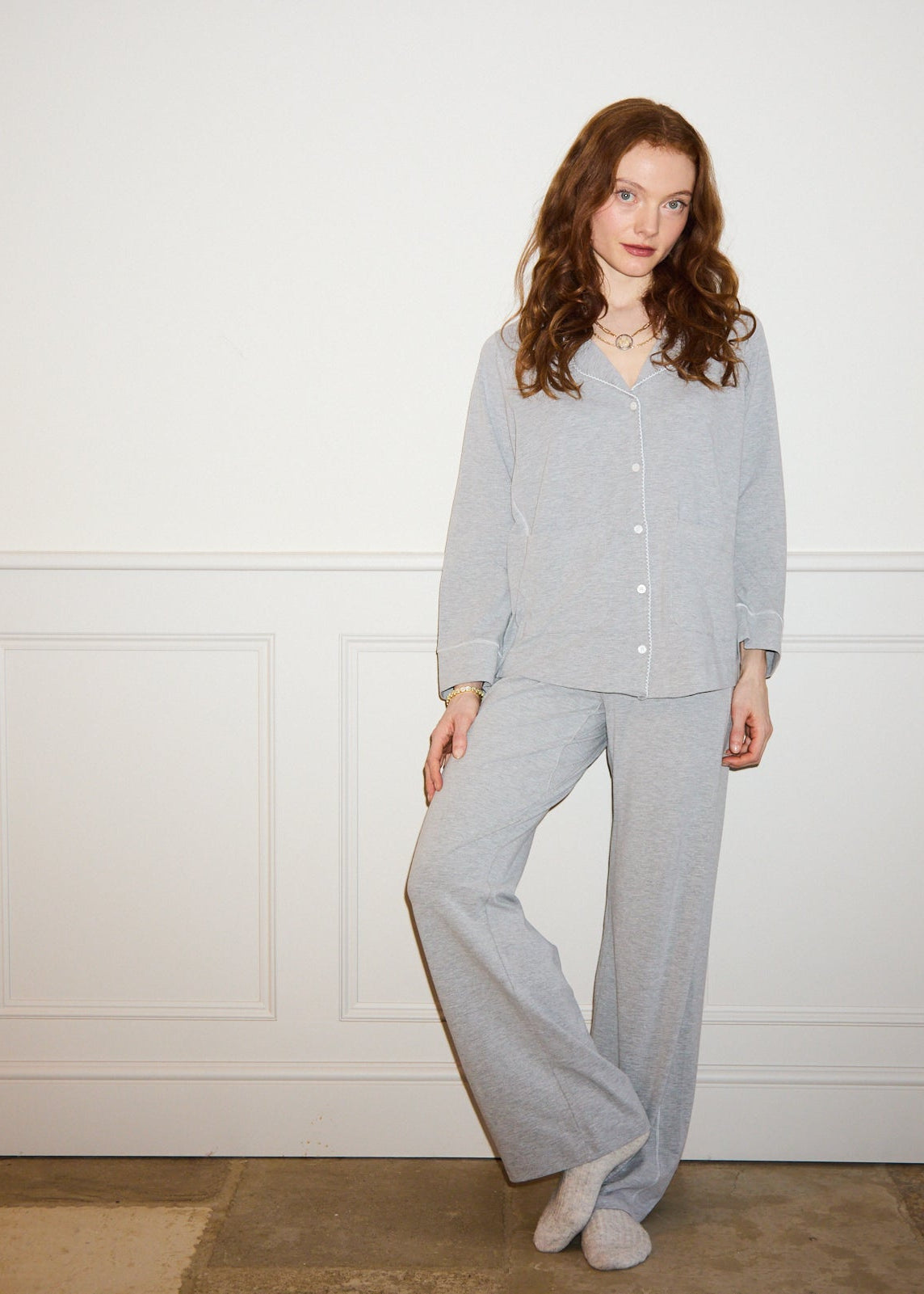 Moonlit Pyjama Set — Soft Grey