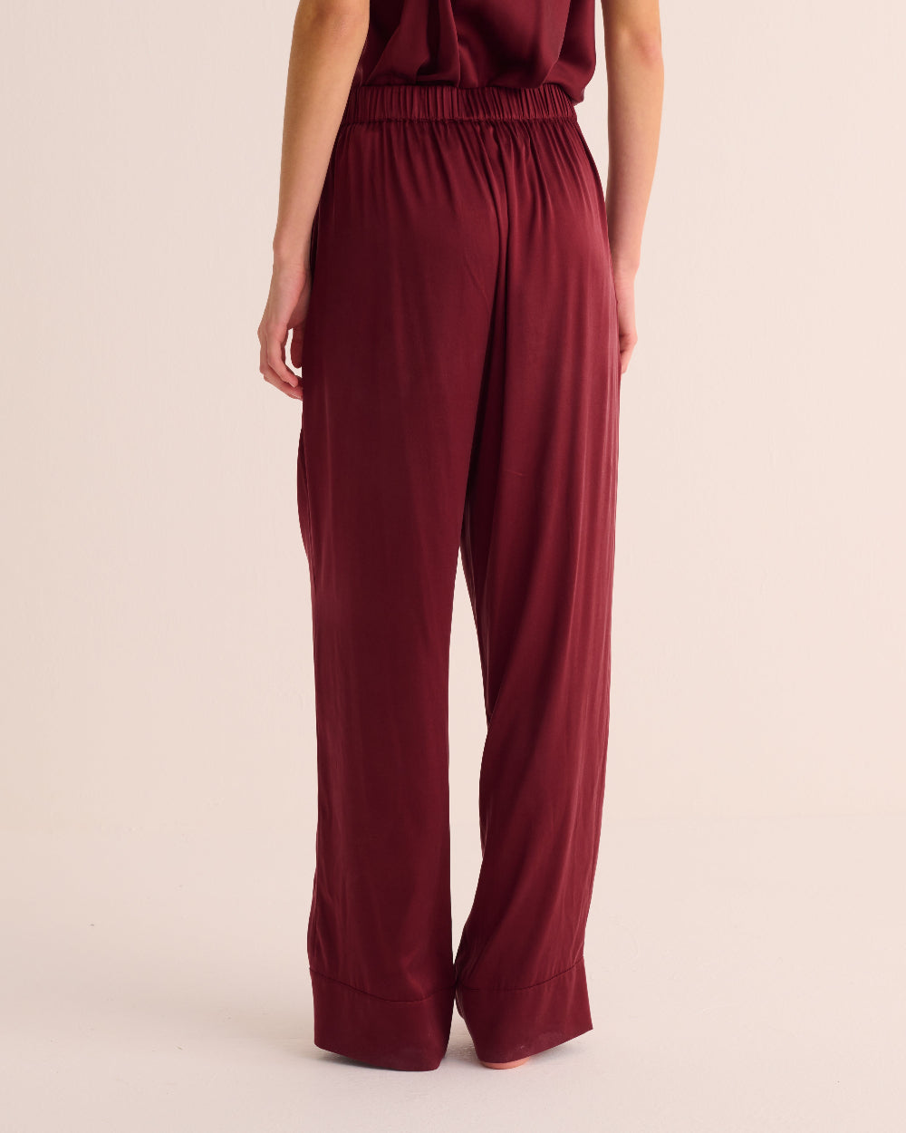 Moonlit Silk Pyjama Set — Merlot