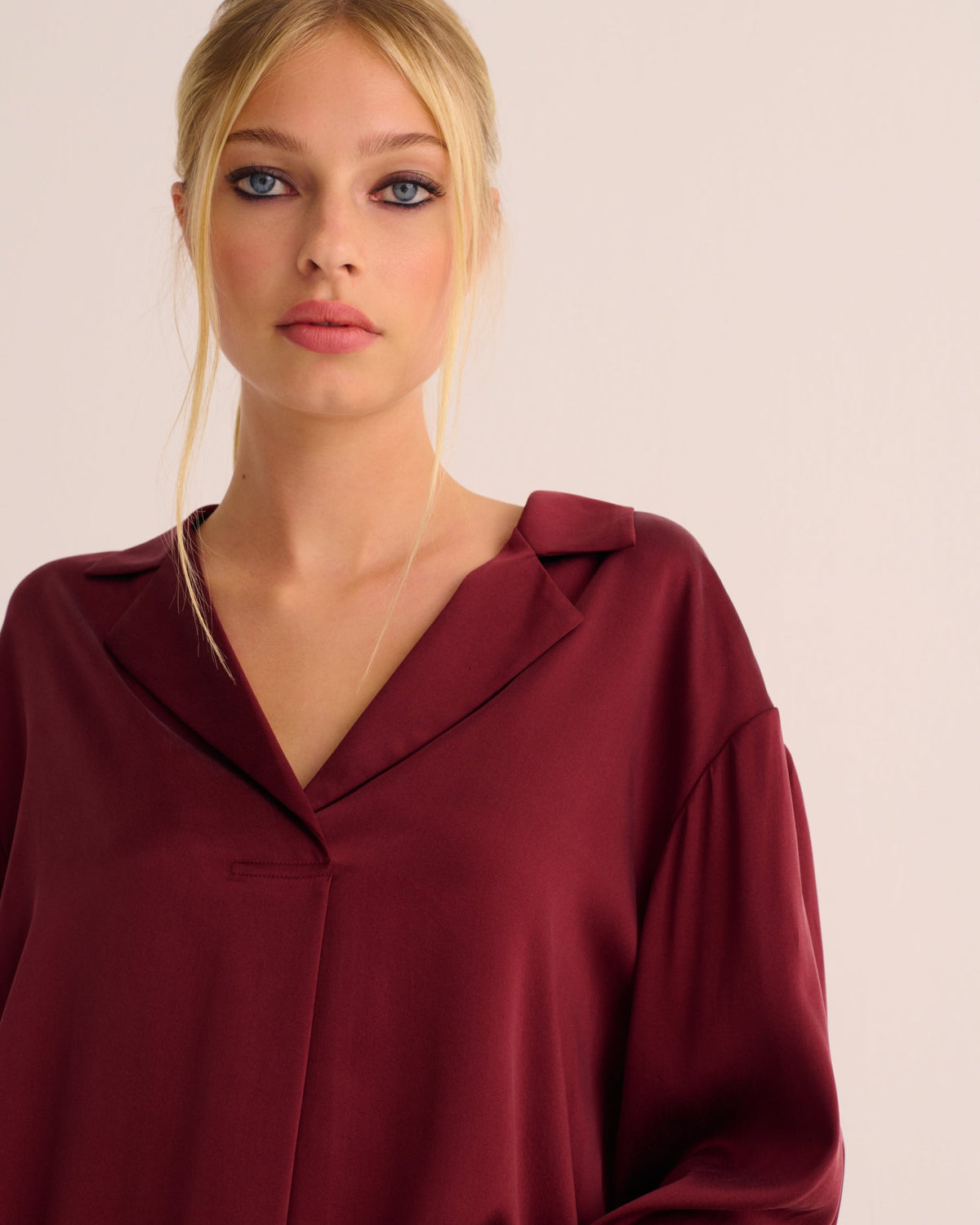 Moonlit Silk Pyjama Set — Merlot