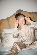 Moonlit Silk Sleep Mask — Latte