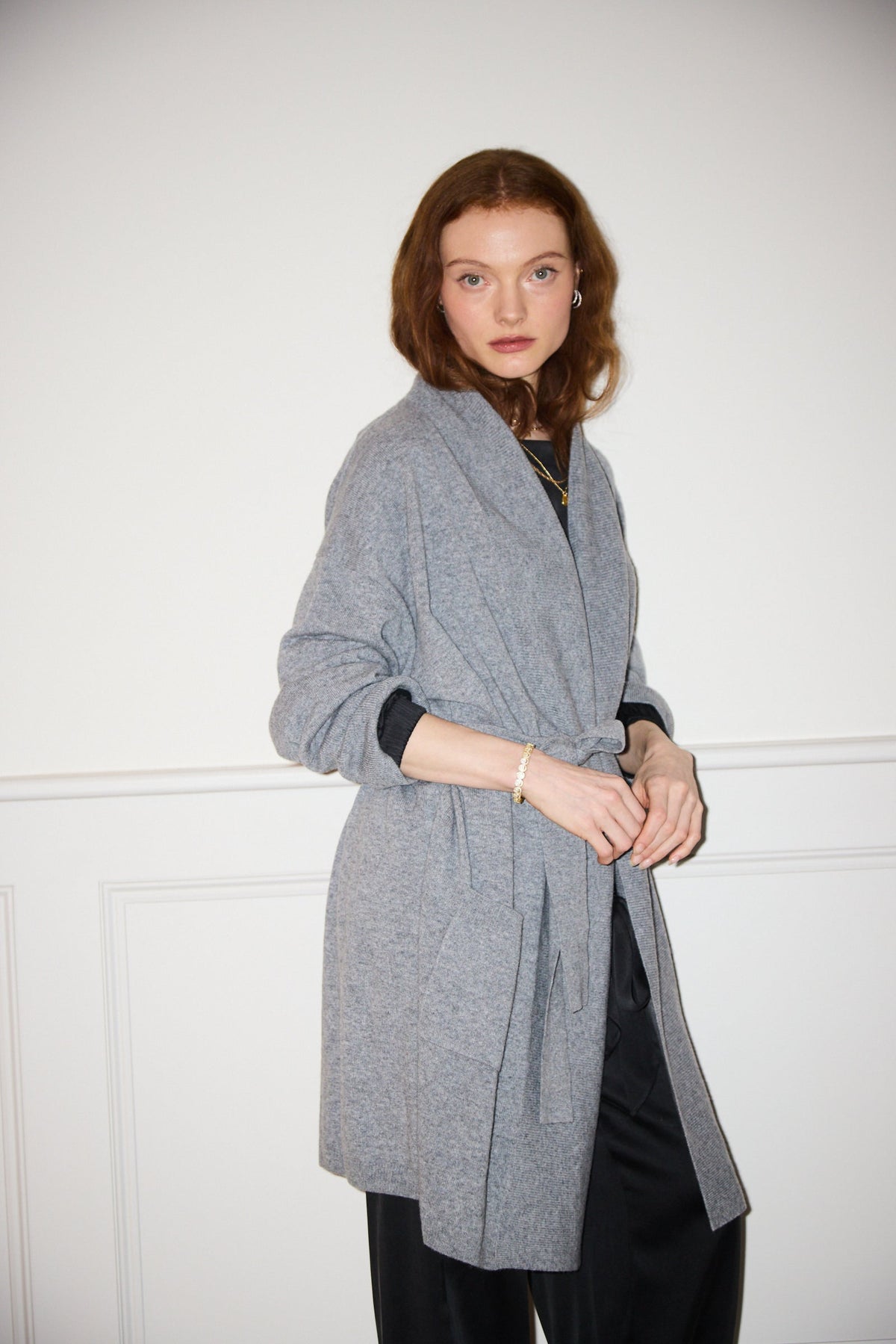 Moonlit Cashmere Robe — Silver Grey